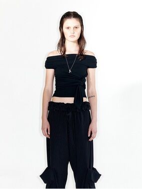 NWT Open Yy Product Knotted Off Shoulder Top Sz 2